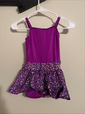 Weissman Girls Purple Sequin Skirt Dance Costume